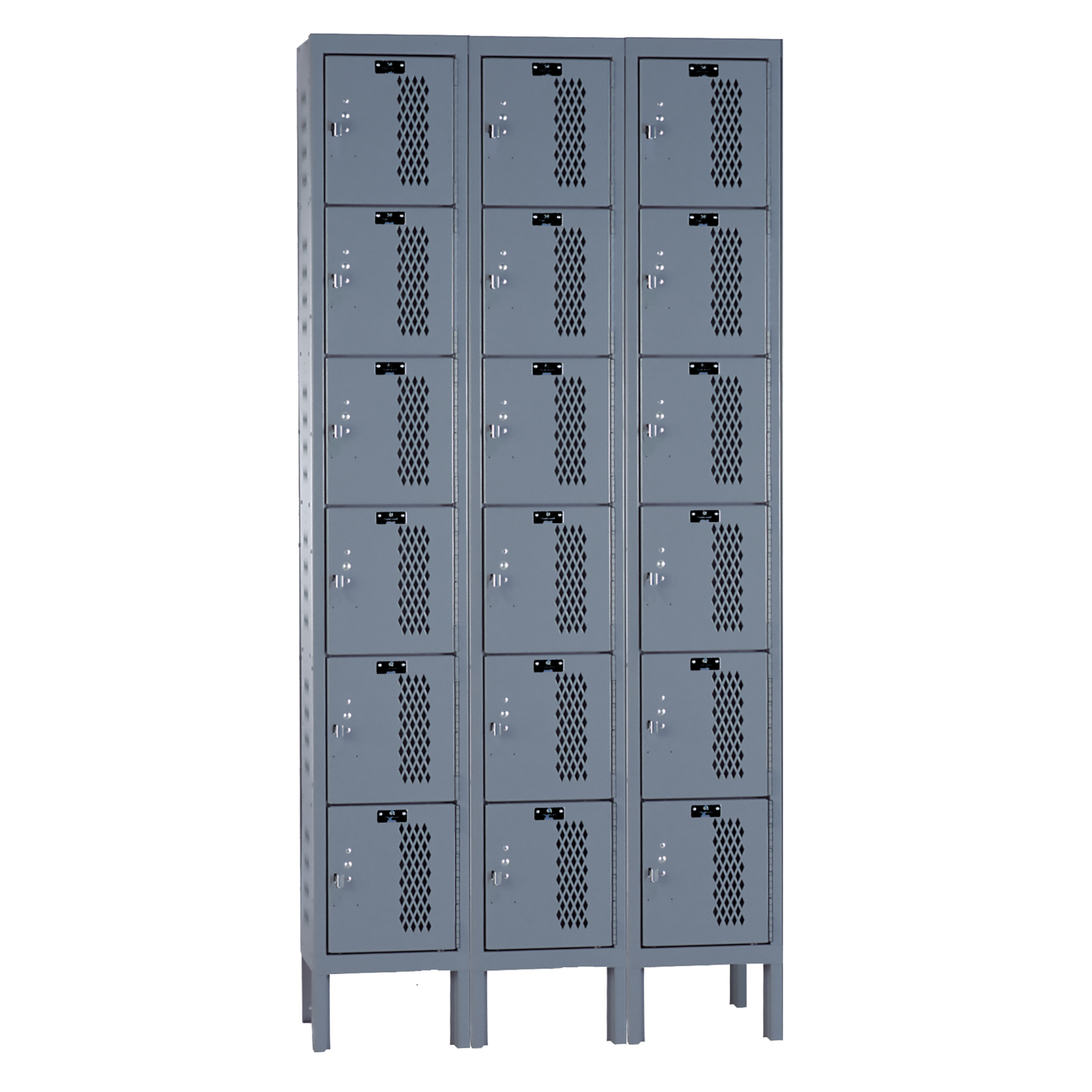 Hallowell, Six Tier Heavy-Duty Ventilated Locker, Height 78 in, Width 36 in, Color Dark Gray, Model# U3228-6HV-A-HG